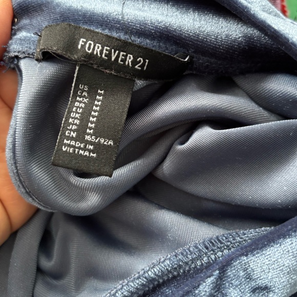 Forever 21 Shimmering Blue Velvet Top - Picture 4 of 5